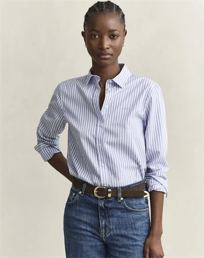 Gant - Classic Striped Skjorte - Misty Lavender 